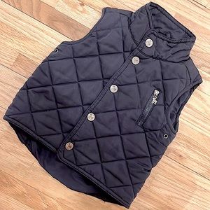 2/$12 or 4/$20 Frenchie quilted navy blue size 18m vest with bulldog details